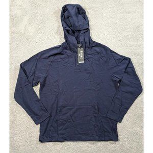 Rhone Bolinas Beach Poncho Hoodie Mens Large Blue Cotton Stretch Pullover Henley